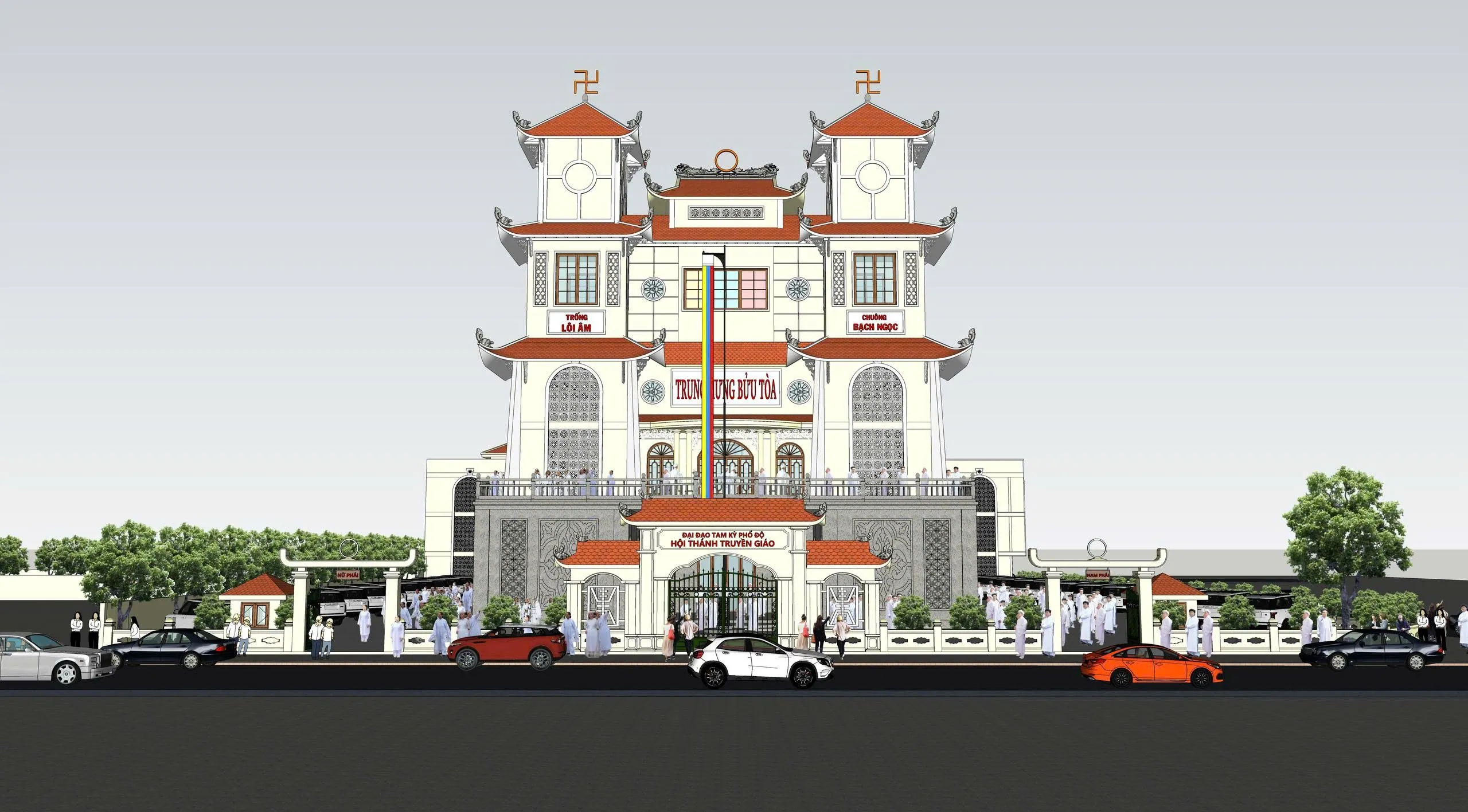 Hội Thánh thống nhất chủ trương, phương án quy hoạch, bản vẽ thiết kế kiến trúc và tiến hành xin giấy phép xây dựng Trung Hưng Bửu Tòa – ảnh 1